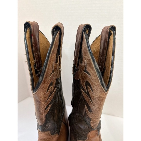 Justin Bent Rail Women's 6 Brown Leather Square Toe Cowboy Boots BR318 Made USA - Picture 5 of 13